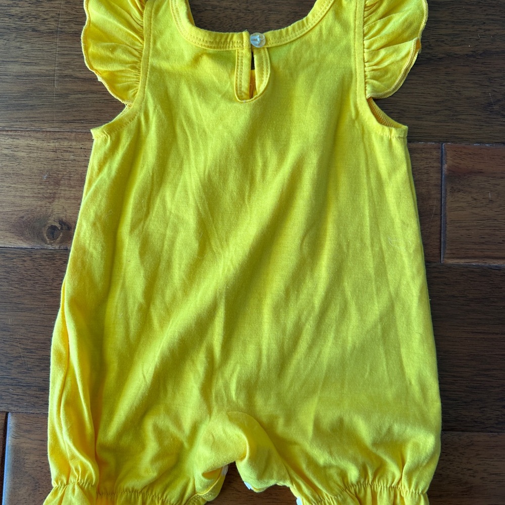 Yellow Ruffled Kids One Piece - Picture 2 of 3